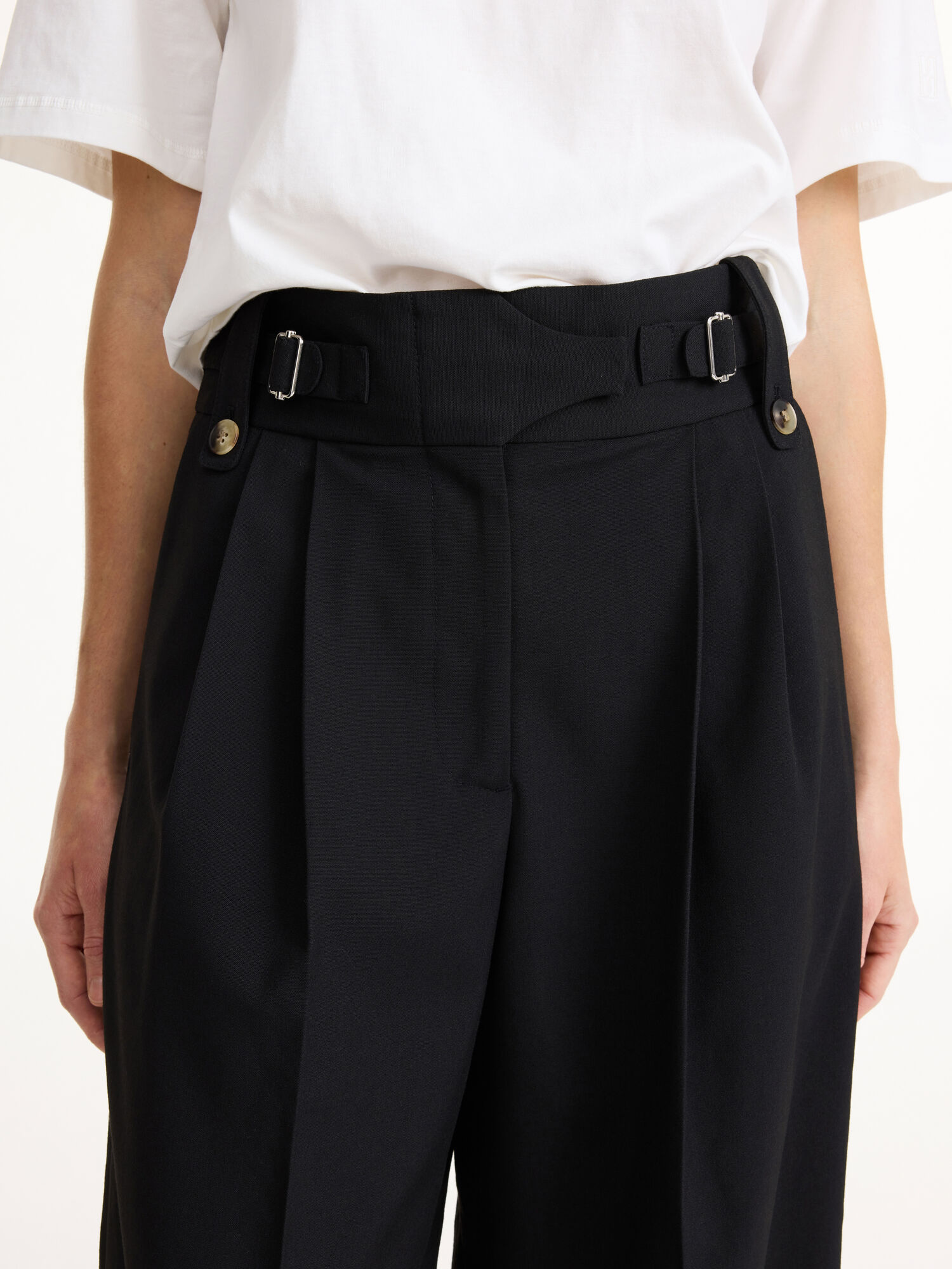 By Malene Birger Taal High-waisted Långbyxor Svarta | SE_BB79105