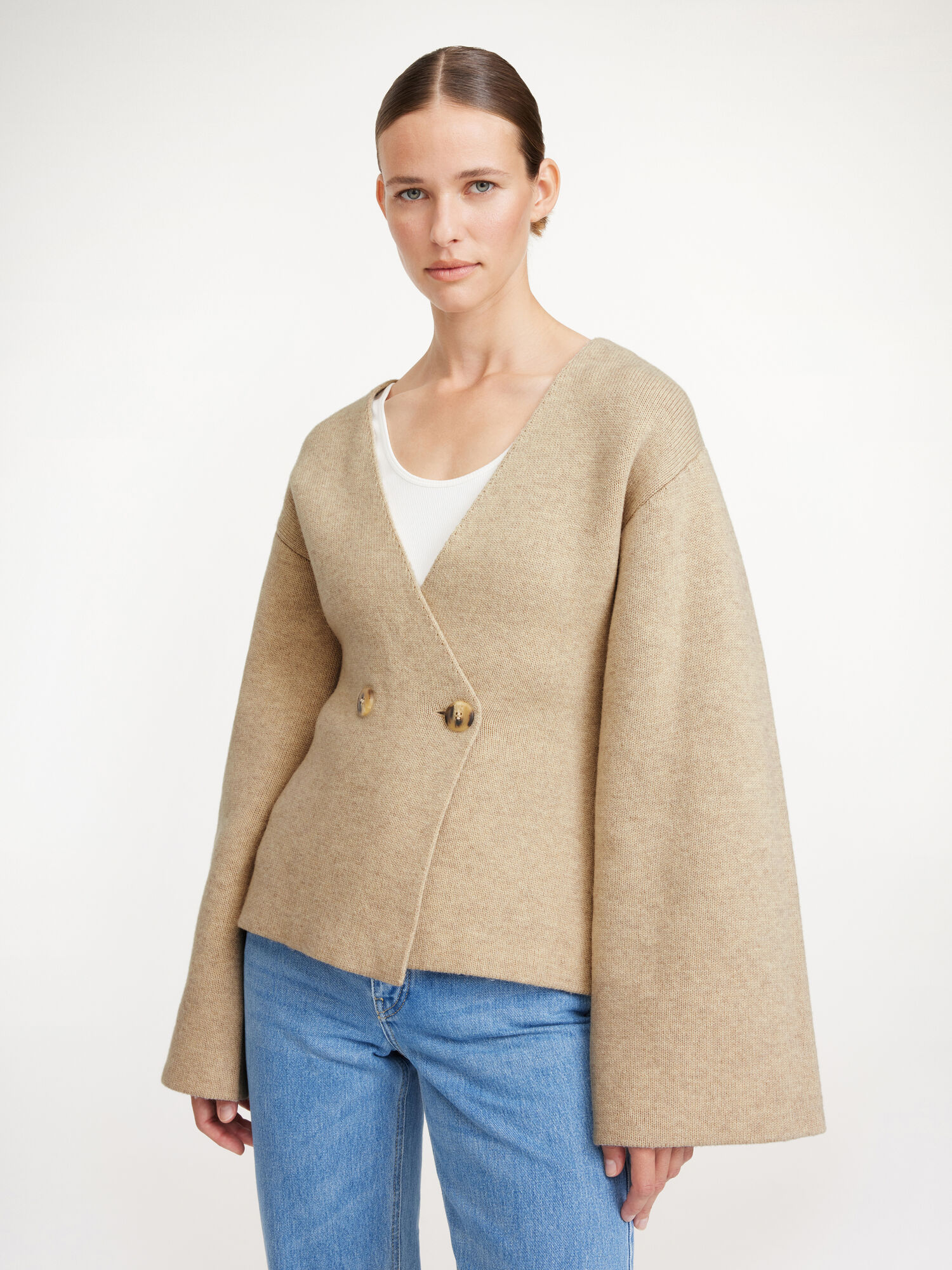 By Malene Birger Tinley Wool Cardigan Stickat Beige | SE_BB82349