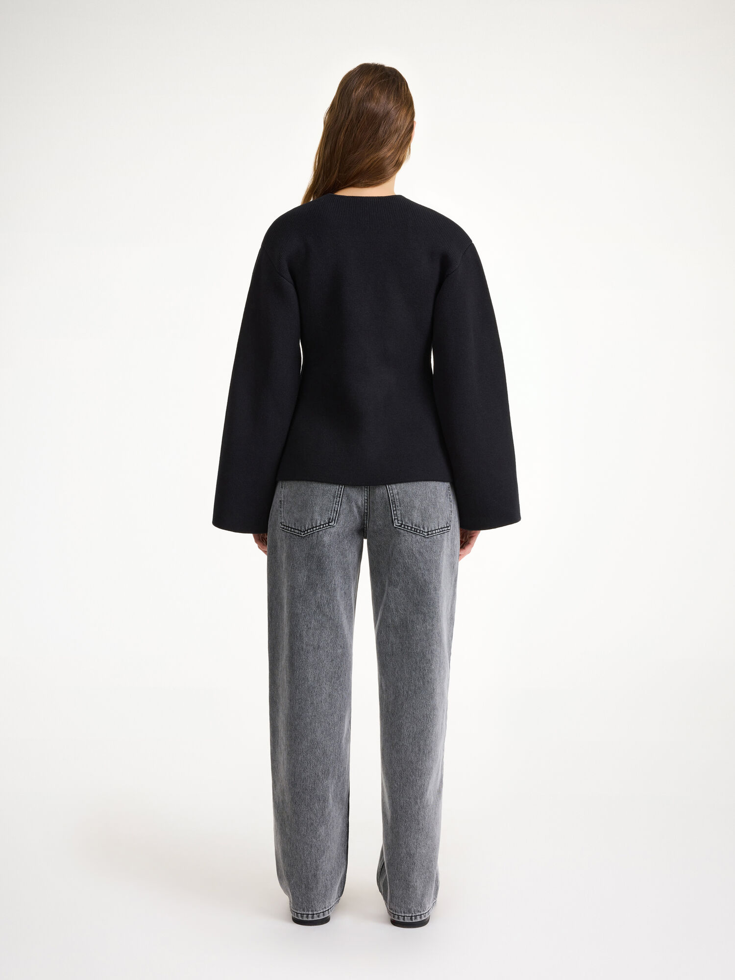 By Malene Birger Tinley Wool-blend Cardigan Stickat Svarta | SE_BB76521