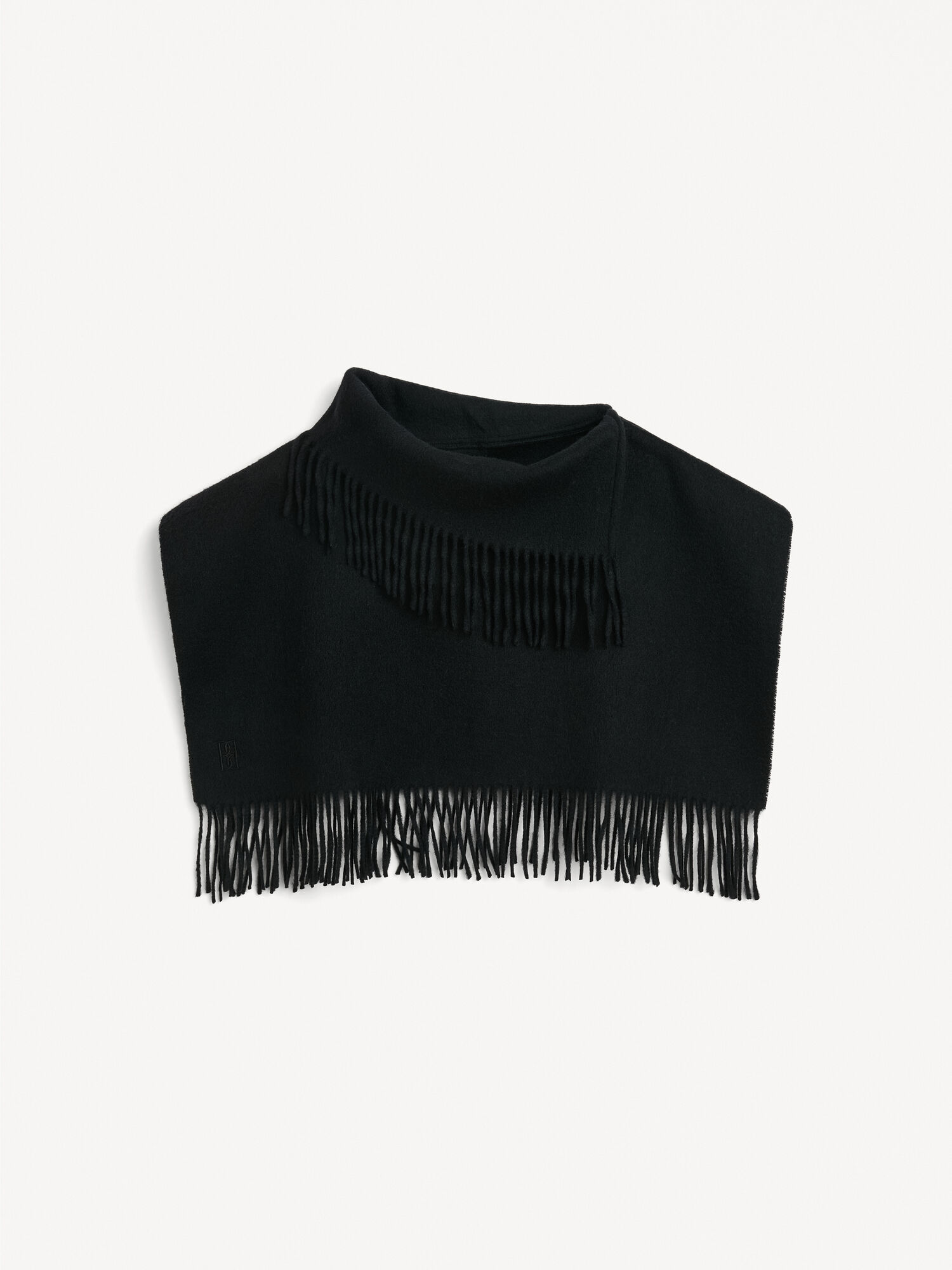 By Malene Birger Turtla Wool Fringe Bib Halsduk Svarta | SE_BB90480