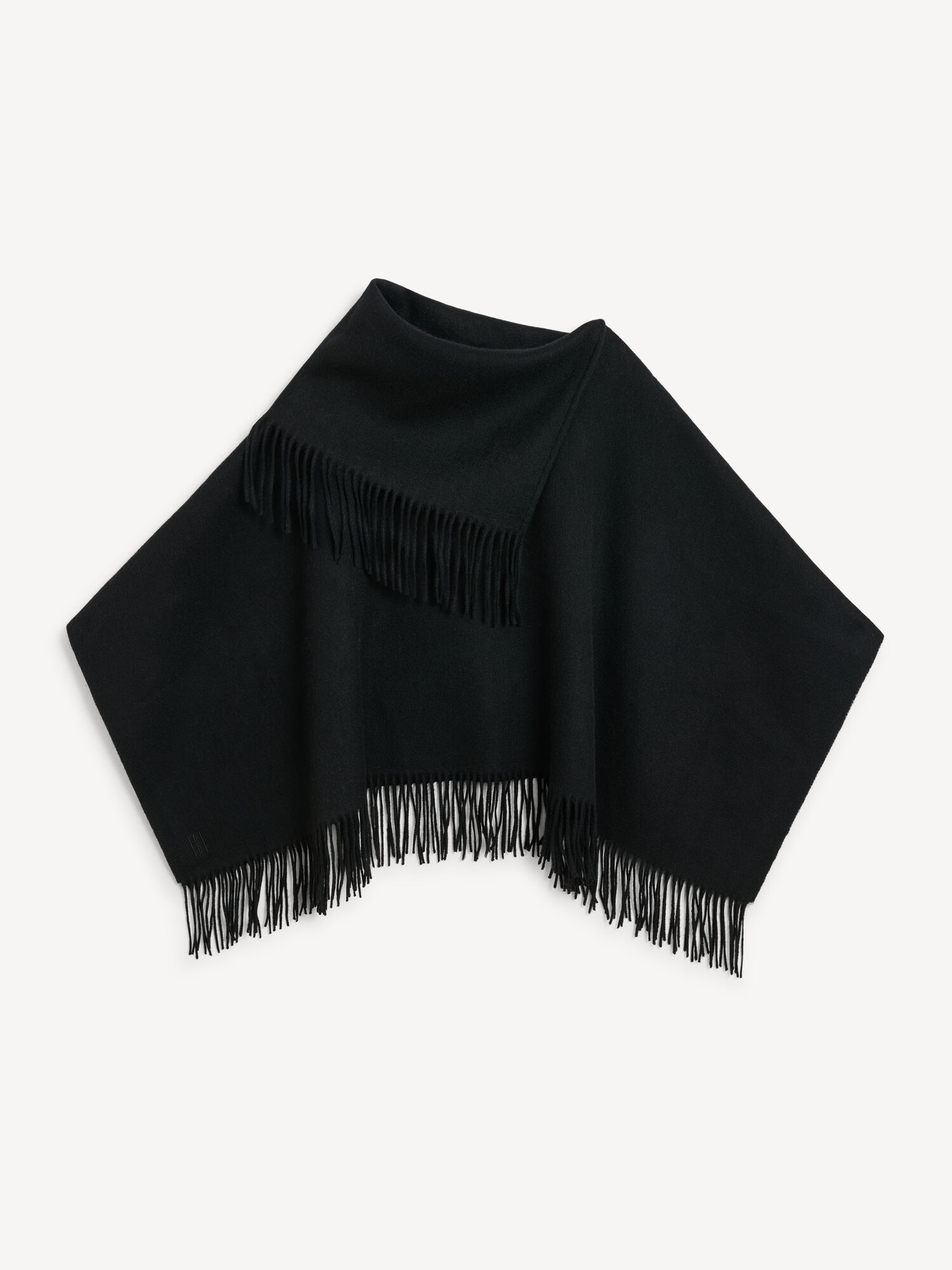 By Malene Birger Turtma Wool Fringe Bib Halsduk Svarta | SE_BB16422