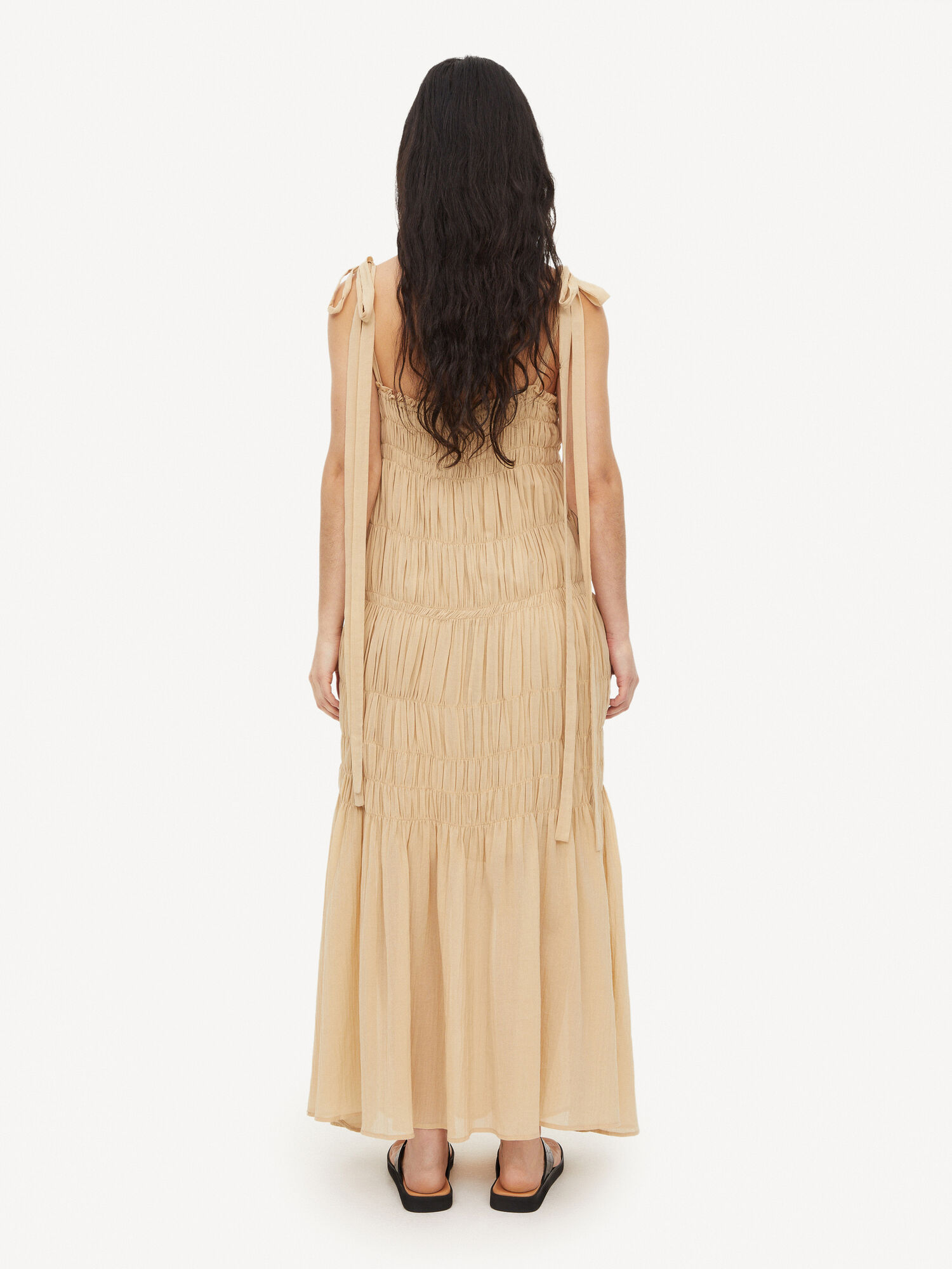 By Malene Birger Vyra Organic Cotton Maxi Klänning Wet Sand | SE_BB67342