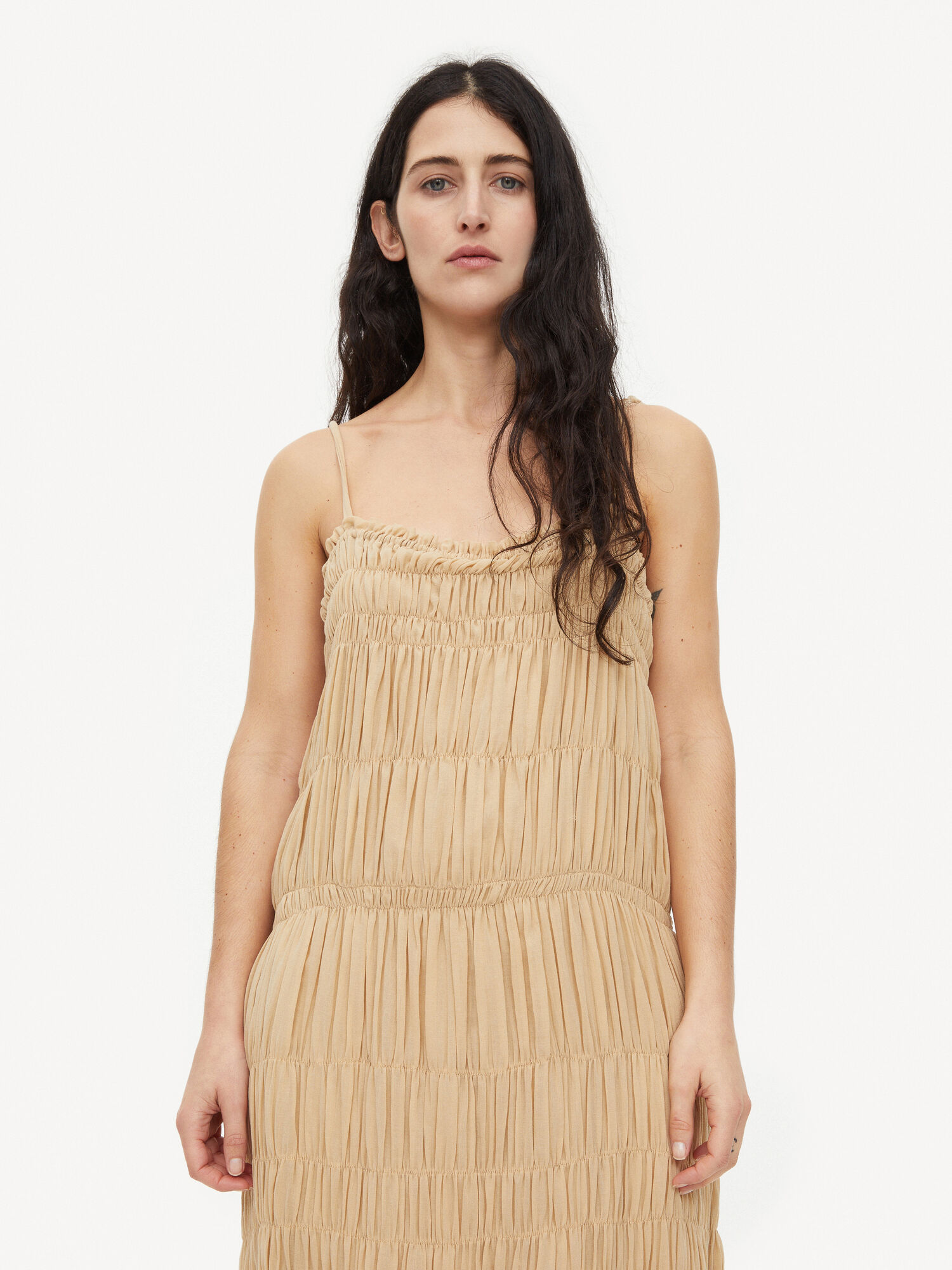 By Malene Birger Vyra Organic Cotton Maxi Klänning Wet Sand | SE_BB67342